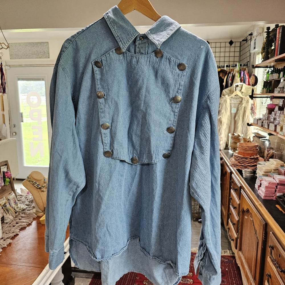 Mens western shirt in Denim XXL